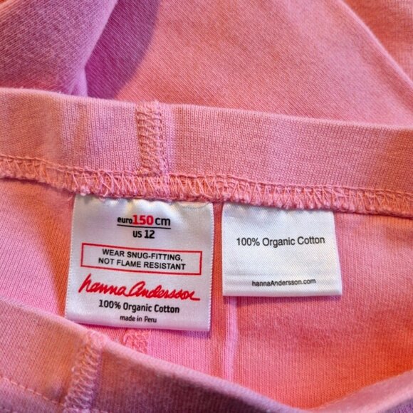 Hanna Andersson girls size 150 or 12 pink pajama bottoms, sparkly bow on leg - Picture 2 of 4